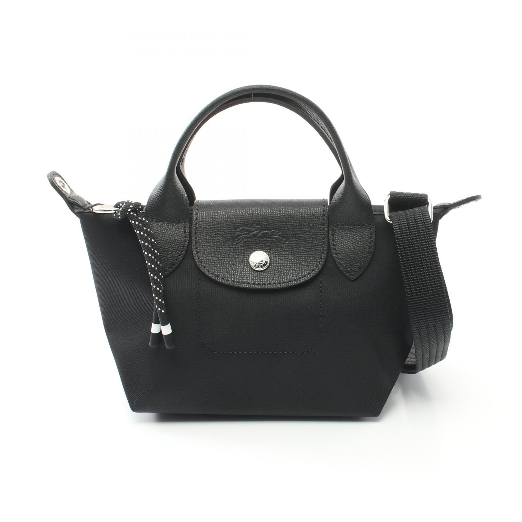 ロンシャン Longchamp ル プリアージュ エナジー XS 2WAY ハンドバッグ バッグ キャンバス レザー レディース ブラック系 L1500HSR001 【新品】