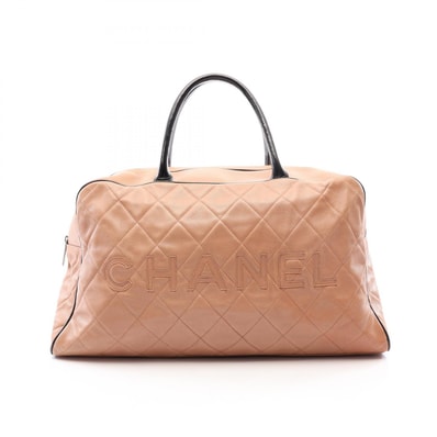 シャネル CHANEL マトラッセ ボーリングバッグ ボストンバッグ バッグ キャビアスキン(グレインドカーフ) レディース ベージュ系 / ブラック系 【中古】