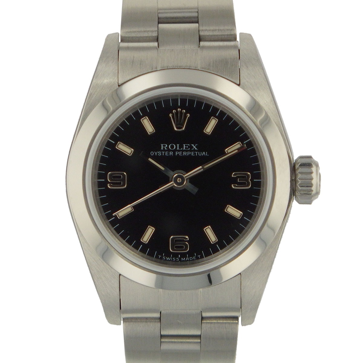 ROLEX ロレックス オイスターパーペチュアル ブラック 369 24mm 腕時計 67180 ステンレススチール 自動巻き  レディース【中古】