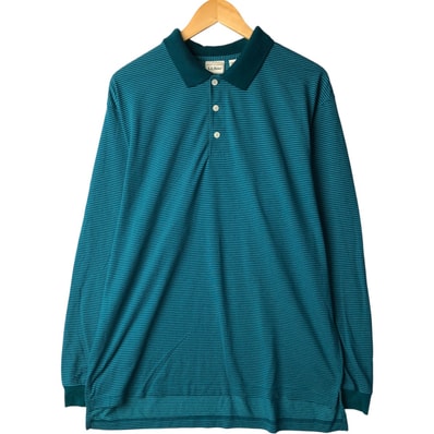 古着 90年代 エルエルビーン L.L.Bean 長袖 ボーダー ポロシャツ カナダ製 メンズL相当 ヴィンテージ/eaa592992