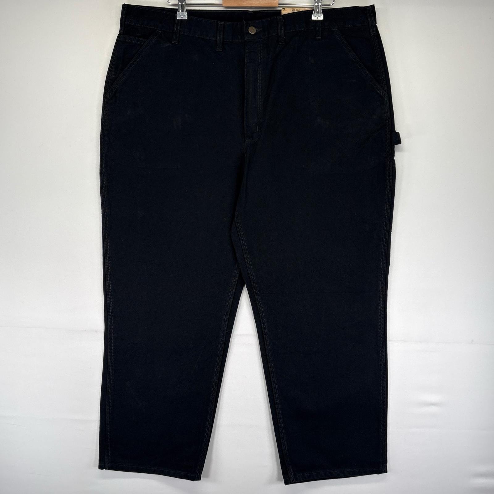 古着 デッドストック カーハート Carhartt ダック パンツ ペインターパンツ 大きいサイズ ハンマーループ W44 L30  ブラック系 メンズ