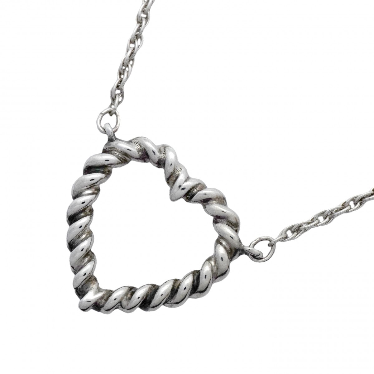 【6jcb0896-k】ティファニー ネックレス ツイストハート シルバー925【中古】レディース