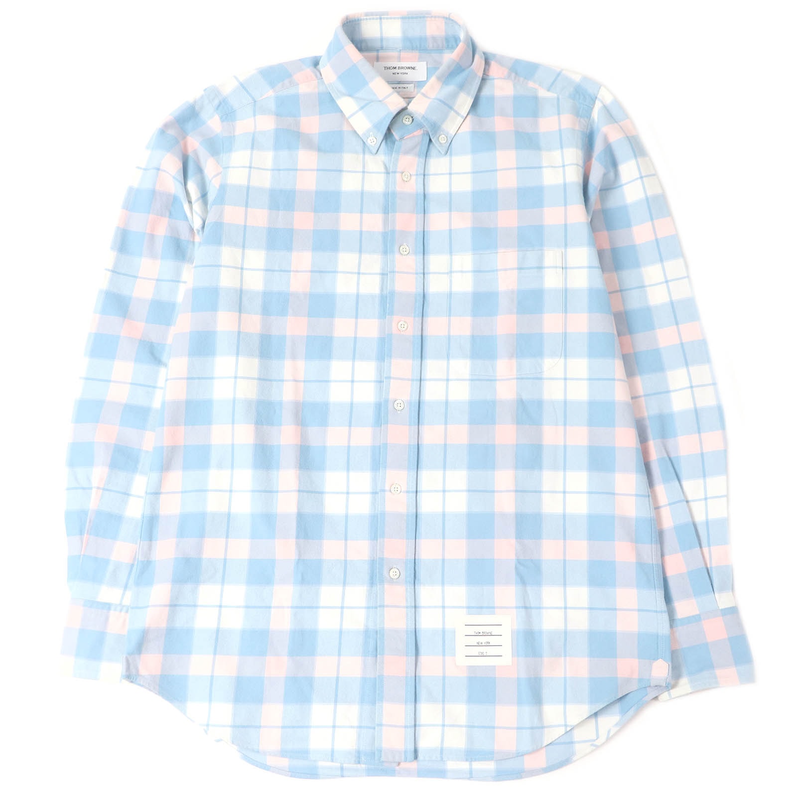 美品 トムブラウン
 長袖シャツ ブルー ピンク メンズ 2 MWL272A