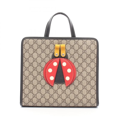 グッチ GUCCI チルドレンズ GGスプリーム テントウムシ トートバッグ バッグ PVCコーティングキャンバス レザー レディース ベージュ系 / マルチカラー 664083 【中古】
