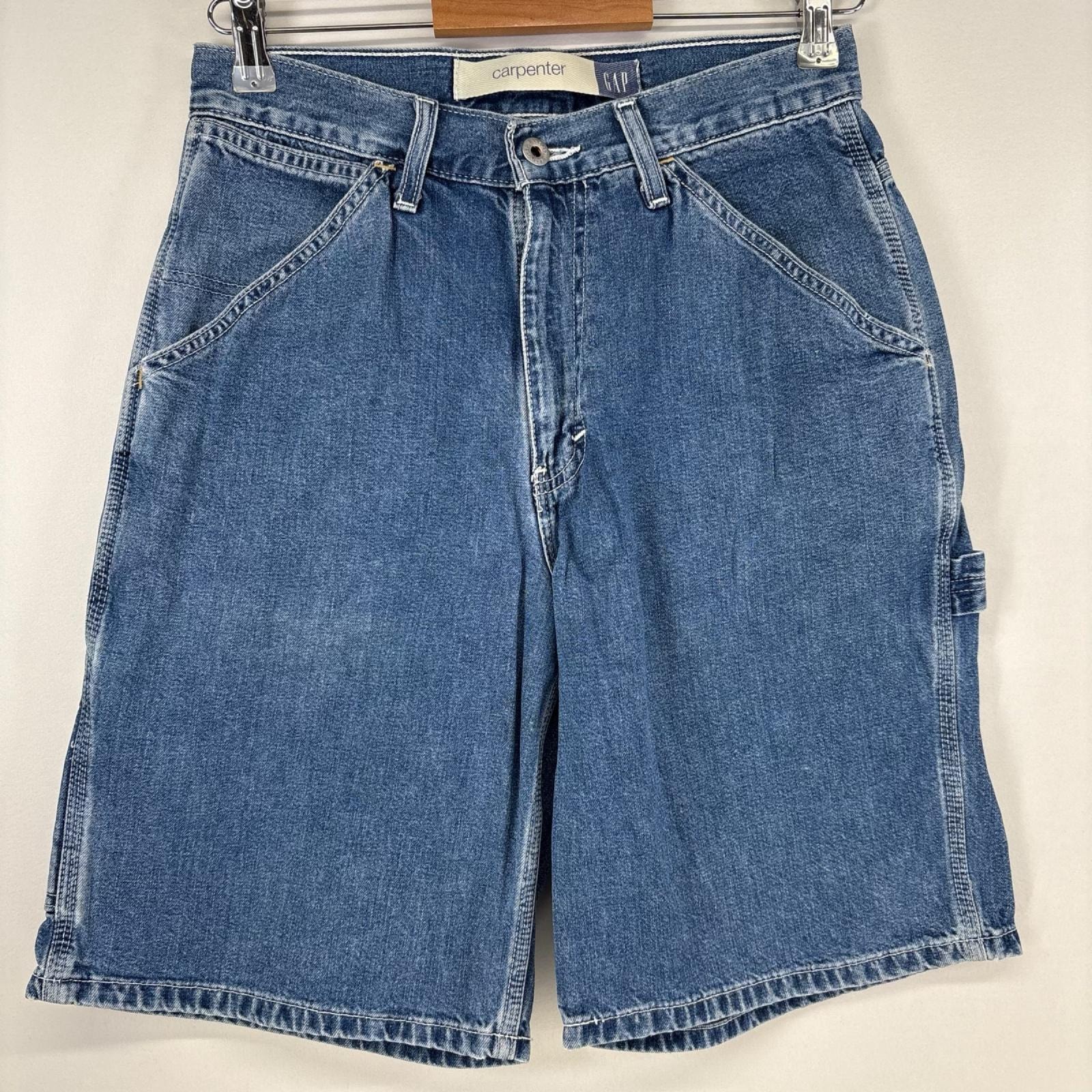 古着 ギャップ GAP デニム ショートパンツ ペインター ワンポイントロゴ ハーフパンツ ジーパン w29 ブルー メンズ