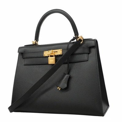 ★最終価格★SALE【6he5807-g】エルメス ハンドバッグ ケリー28 ヴォーエプソン ブラック ゴールド金具 Z刻印 2wayバッグ【中古】レディース