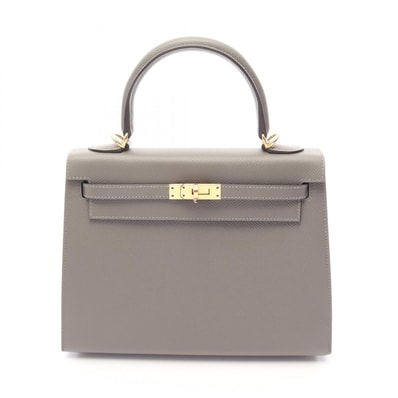 エルメス HERMES ケリー25 外縫い 2WAY ハンドバッグ バッグ レザー ヴォーエプソン ヴォーエプソン グリメイヤー U刻印(2022年製造) レディース グレー系 【中古】