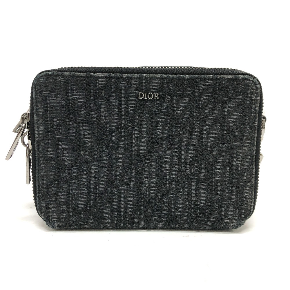 ディオール Dior メッセンジャー ポーチ 2ESBC119VPD オブリーク ロゴ カバン 斜め掛け ポシェット ショルダーバッグ キャンバス ネイビー
