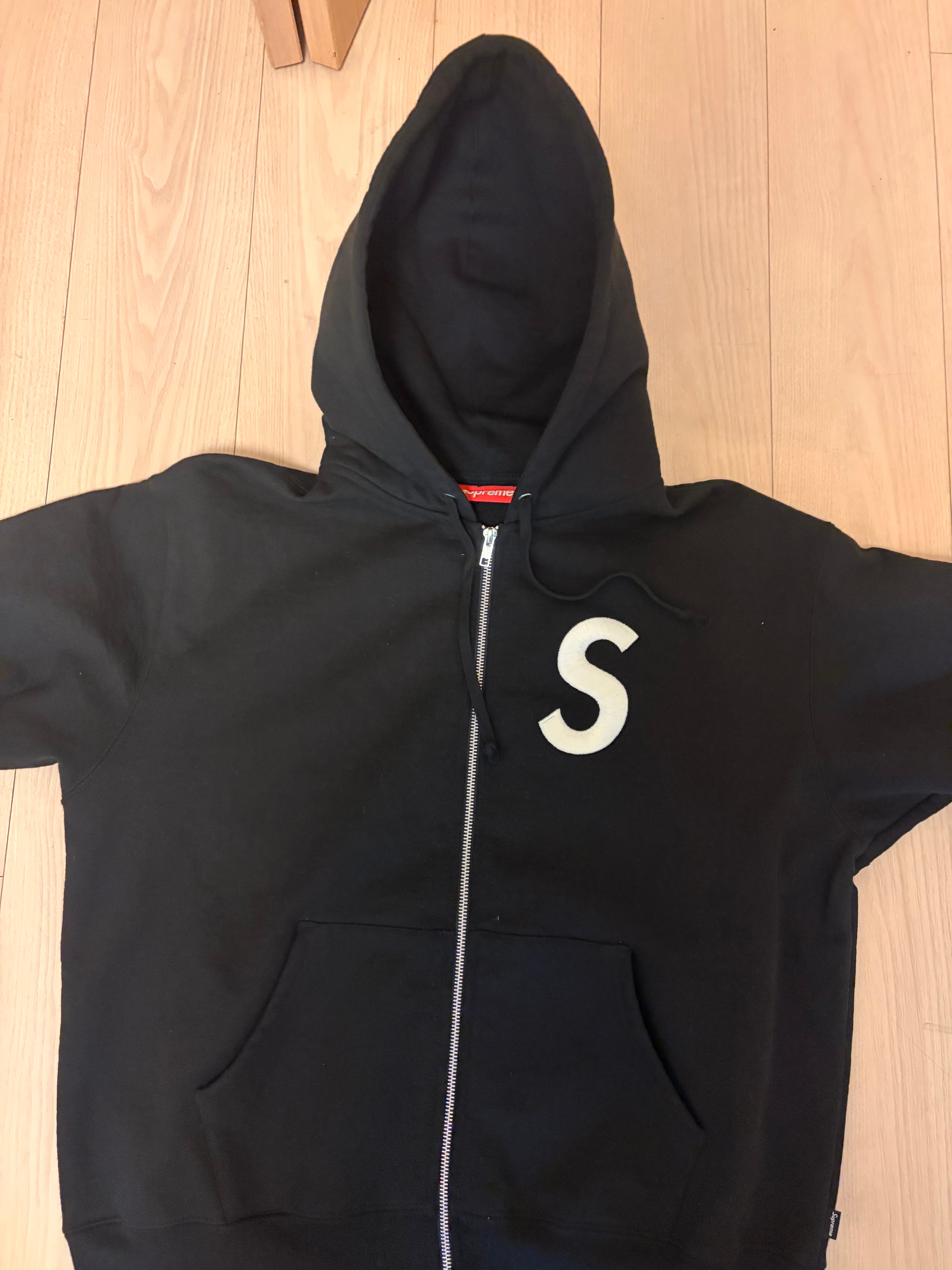Supreme S Logo Zip Up Hooded Sweatshirt (25FW) "Black"