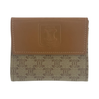 CELINE セリーヌ マカダム ベージュ PVC レザー/ コインケース 小銭入れ 男女兼用 600471 【中古】