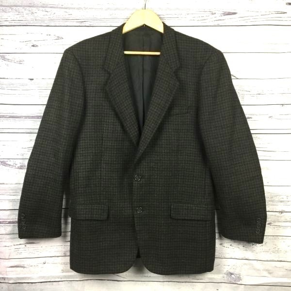 訳あり特価品★ポールスミス/Paul Smith★ブレザージャケット【Mens size -L/暗緑×暗茶】シングル/2ボタン/ウールジャケット◆BA127-B