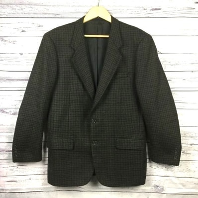 訳あり特価品★ポールスミス/Paul Smith★ブレザージャケット【Mens size -L/暗緑×暗茶】シングル/2ボタン/ウールジャケット◆BA127-B