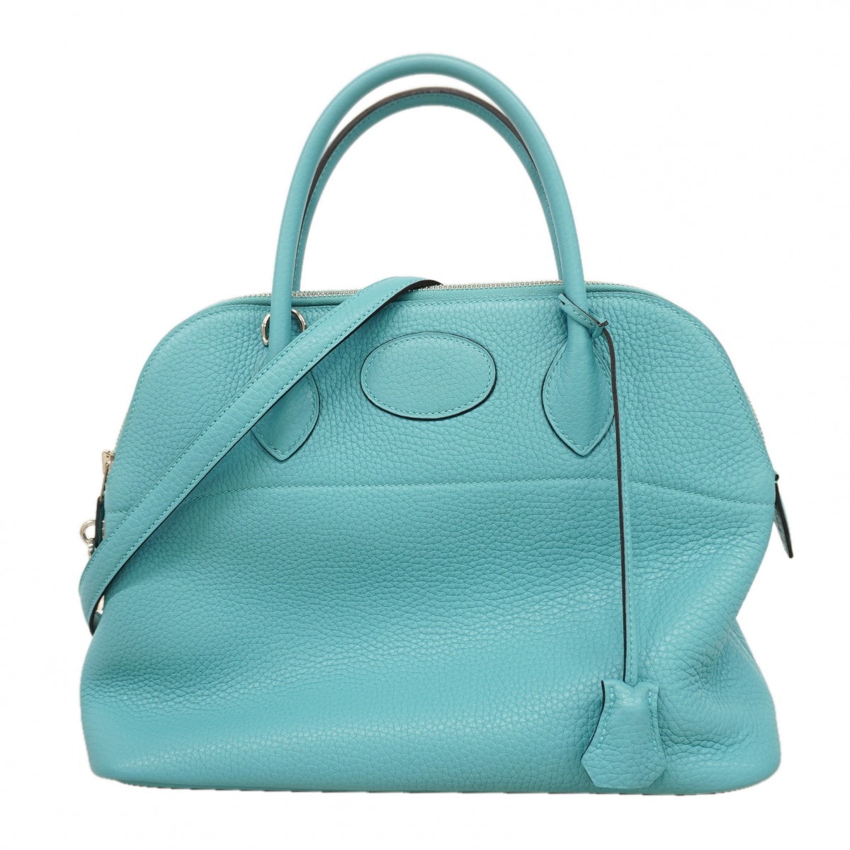 ★最終価格★SALE【6fa1214】エルメス ハンドバッグ ボリード31 トリヨンクレマンス ブルーアトール シルバー金具 T刻印 2wayバッグ【中古】レディース