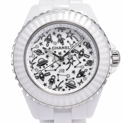値下 シャネル CHANEL H7990 J12 12P ダイヤモンド 限定モデル ホワイト クォーツ レディース 美品 腕時計 I#147798