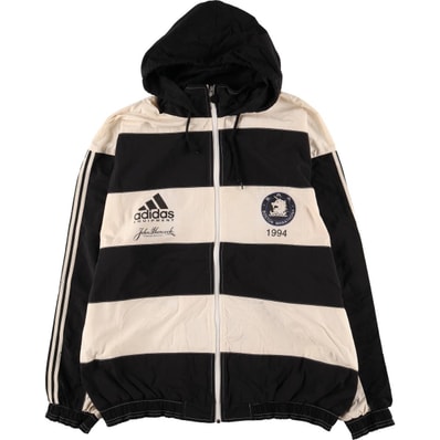 古着 80~90年代 ナイキ NIKE ボーダー柄 フード付き ナイロンジャケット メンズXL相当/eaa573752