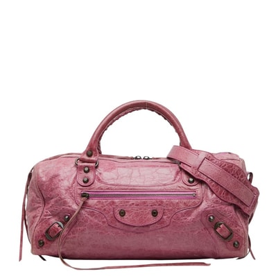 バレンシアガ ザ ツィギー ハンドバッグ ワンショルダーバッグ 128523 ピンク レザー レディース BALENCIAGA 【中古】