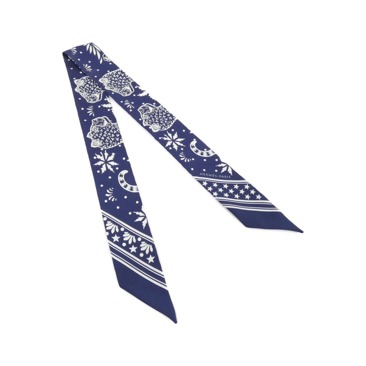 エルメス LES LEOPARDS BANDANA ツイリー 063350S スカーフ