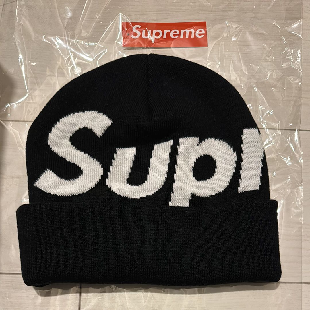 supreme Big Logo Beanie Black