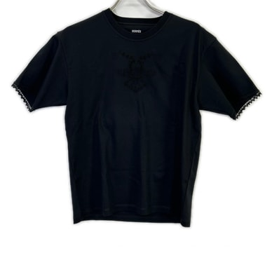 エルメス 5H4625DC ブラック レース切替 半袖 Tシャツ 36