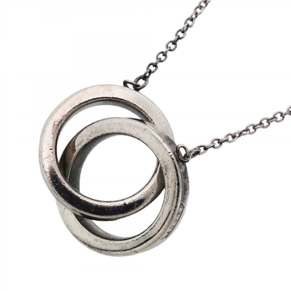 【6jcb1009-k】ティファニー ネックレス インターロッキング シルバー925【中古】レディース