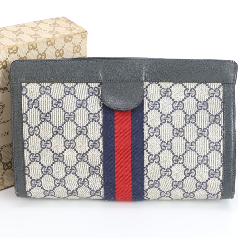 C (やや傷や汚れあり)】グッチ GGスプリーム シェリー ライン セカンド