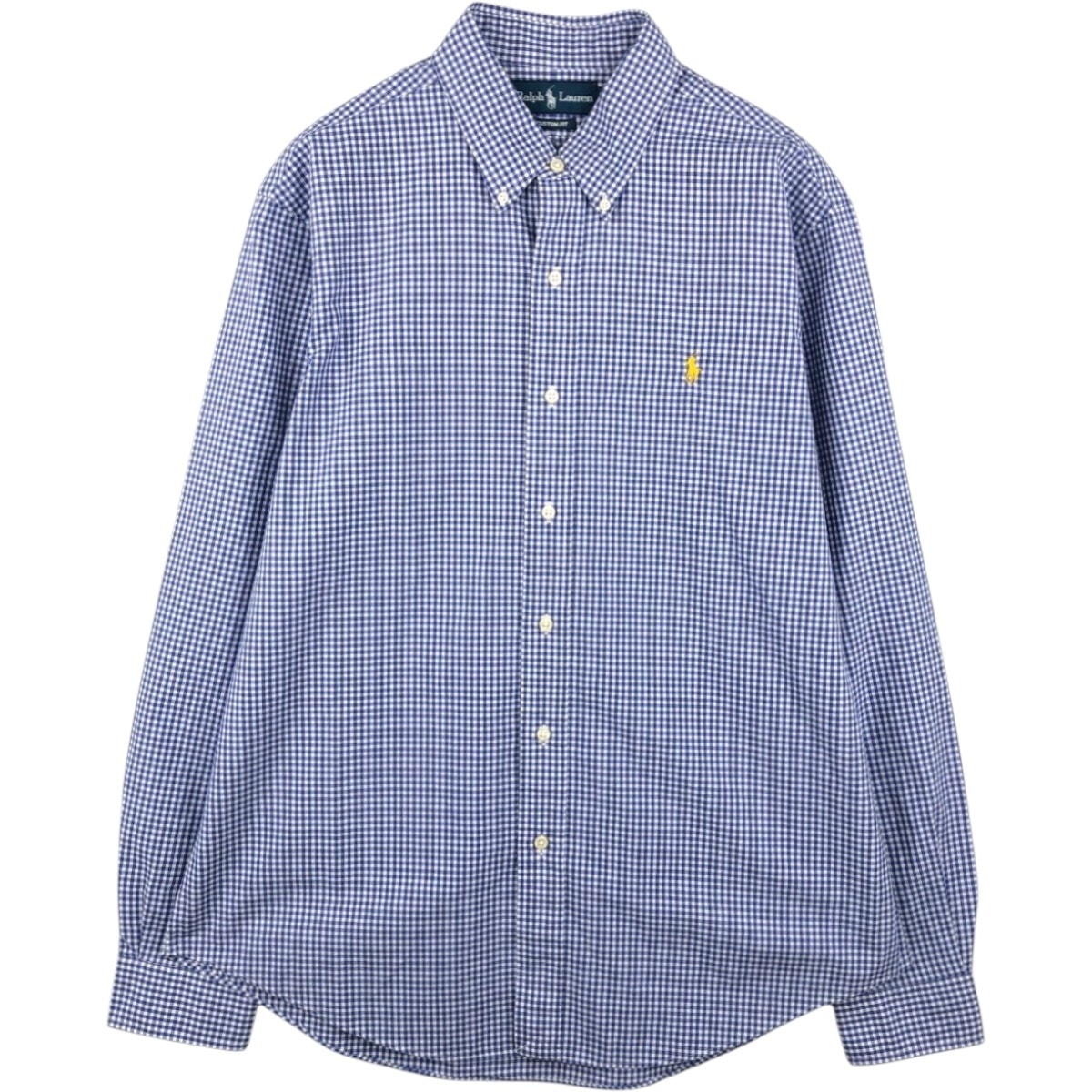 古着 ラルフローレン Ralph Lauren CUSTOM FIT ギンガムチェック 長袖 ボタンダウンチェックシャツ メンズL相当/eaa676790