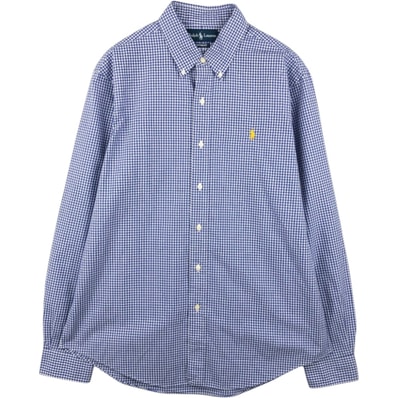 古着 ラルフローレン Ralph Lauren CUSTOM FIT ギンガムチェック 長袖 ボタンダウンチェックシャツ メンズL相当/eaa676790