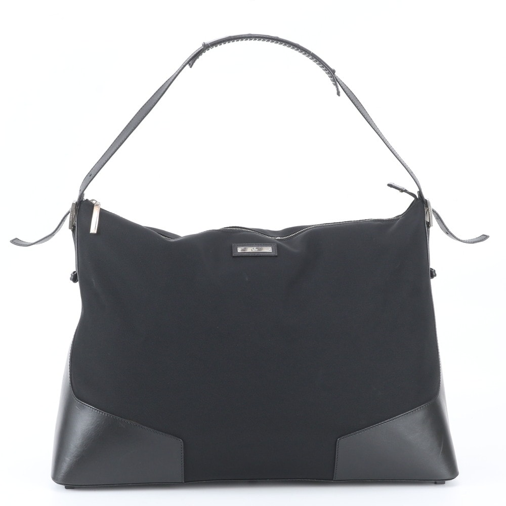 ■美品 グッチ019 0442 ボストン バッグ レザー×ナイロン