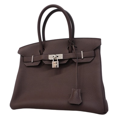 ★SALE【6fa1796-g】エルメス ハンドバッグ バーキン30 トゴ カカオ シルバー金具 D刻印【中古】レディース