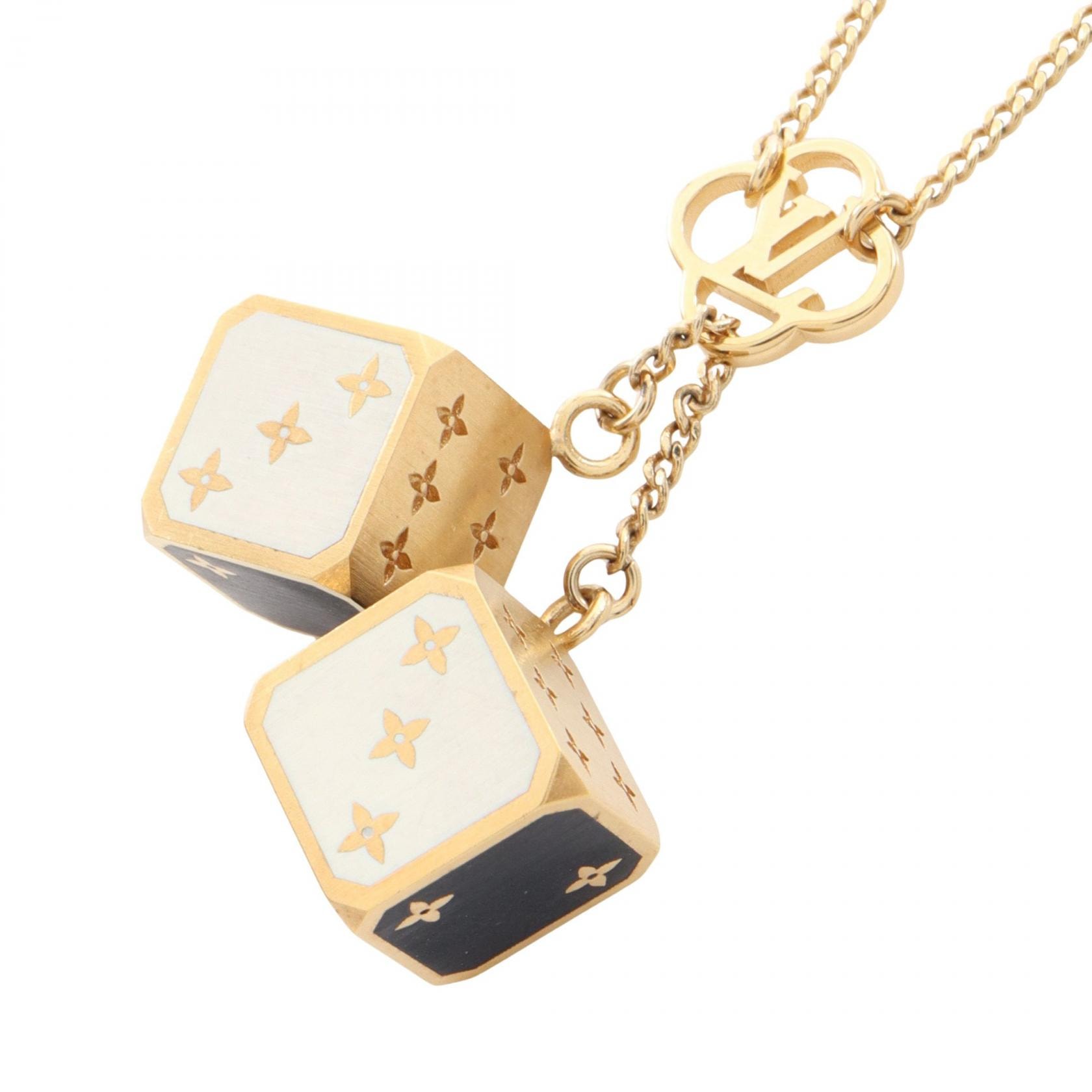 ルイ・ヴィトン LOUIS VUITTON コリエ ゲーム オン ネックレス ジュエリー GP(ゴールドメッキ) レディース ゴールド系 / ブラック系 / ホワイト系 【中古】