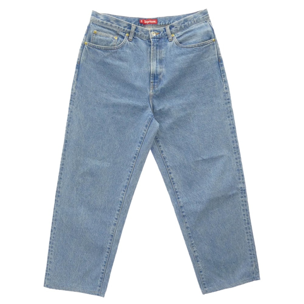 Supreme シュプリーム デニムパンツ 22AW Baggy Jean Washed Blue ウォッシュド ブルー ウォッシュ加工 クラシックロゴ 刺繍 バギー デニム パンツ インディゴブルー系 32【美品】【中古】