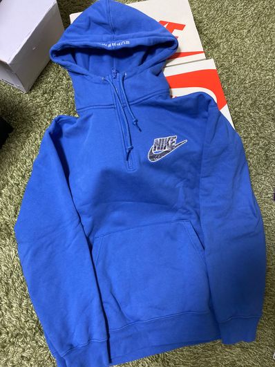 Supreme / Nike® Half Zip Hooded Sweatshirt "Blue"