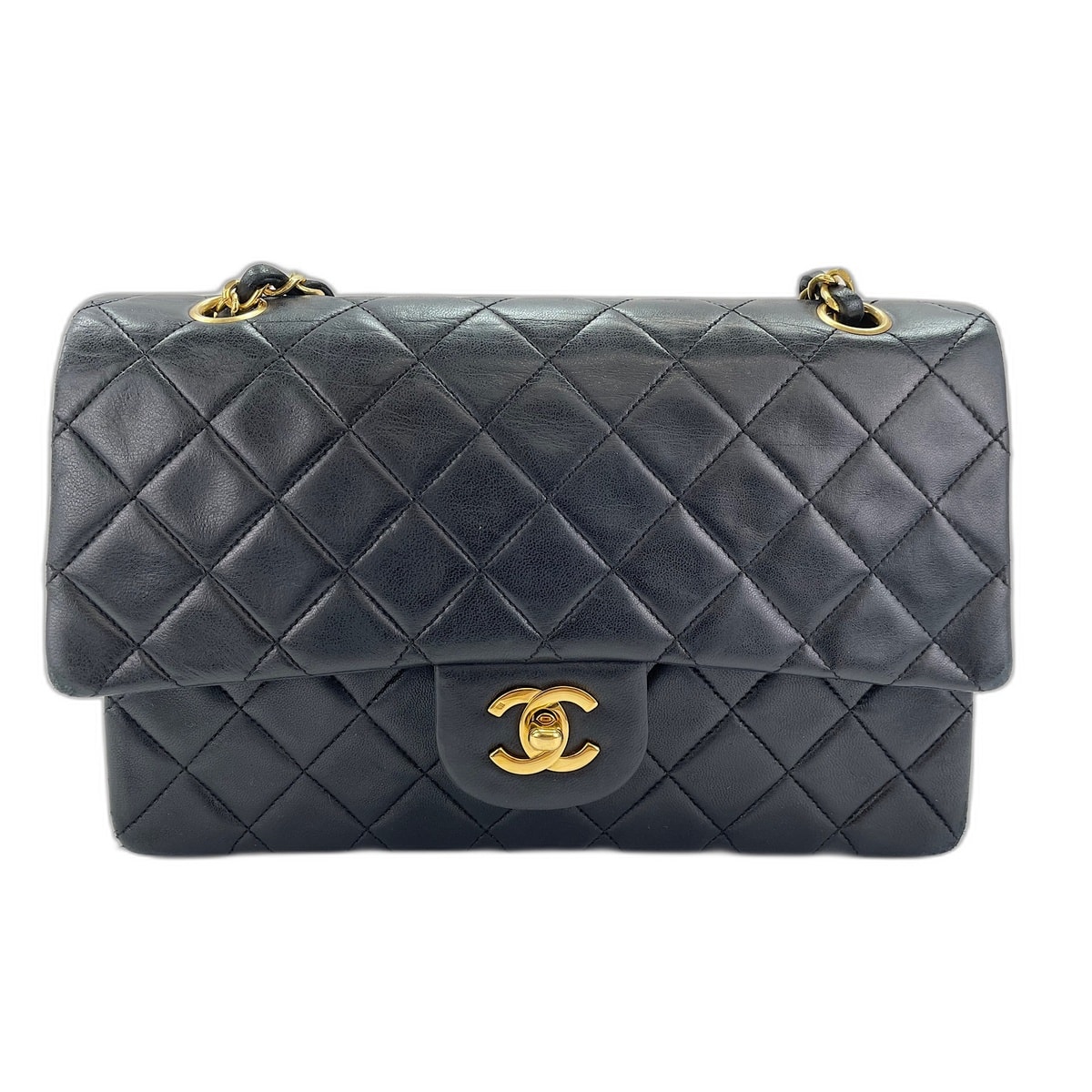 シャネル CHANEL ラムスキン マトラッセ25 ダブルフラップ ショルダーバッグ【中古】