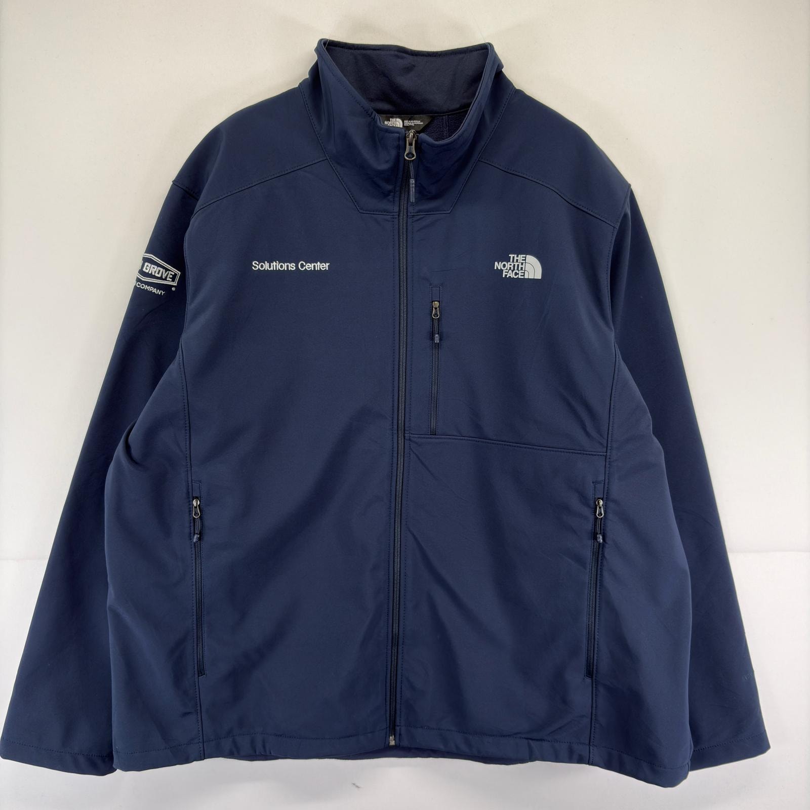 古着 ザ・ノースフェイス THE NORTH FACE ジャケット フルジップ 大きいサイズ シェルジャケット フリースライナー 3XL  ネイビー メンズ