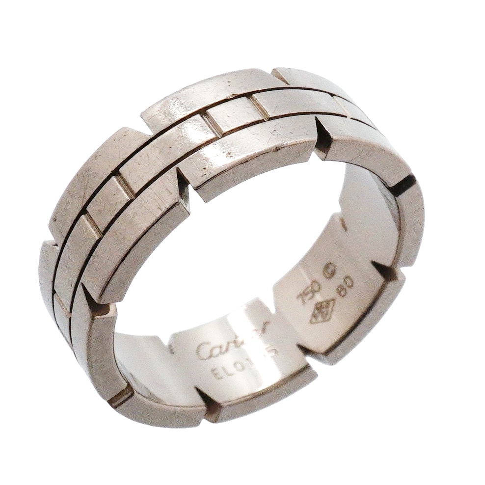 ★最終価格【6jgb0066】カルティエ リング タンクフランセーズ K18WG ホワイトゴールド #60【中古】メンズ