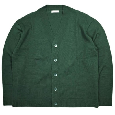 新品 ATON エイトン 日本製 NATURAL DYE WOOL OVERSIZED CARDIGAN ナチュラルダイ ウールオーバーサイズカーディガン KRAGNW0800 02(M) GREEN ニット トップス g25068