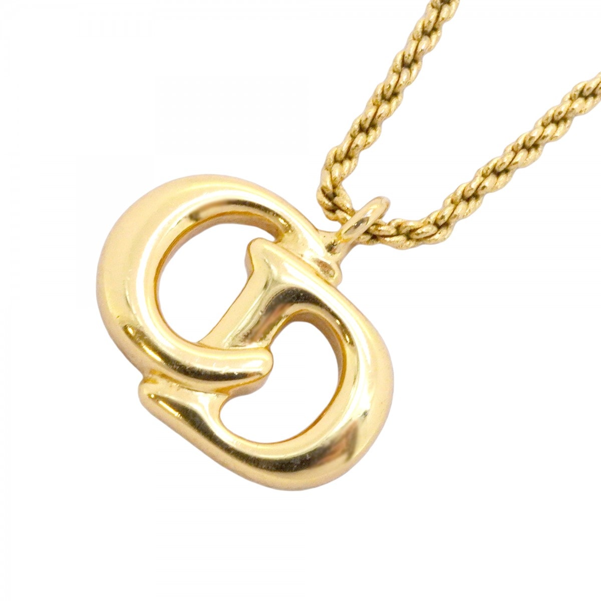 【6jdb0009-k】クリスチャンディオール ネックレス CDロゴ GPメッキ ゴールド【中古】レディース