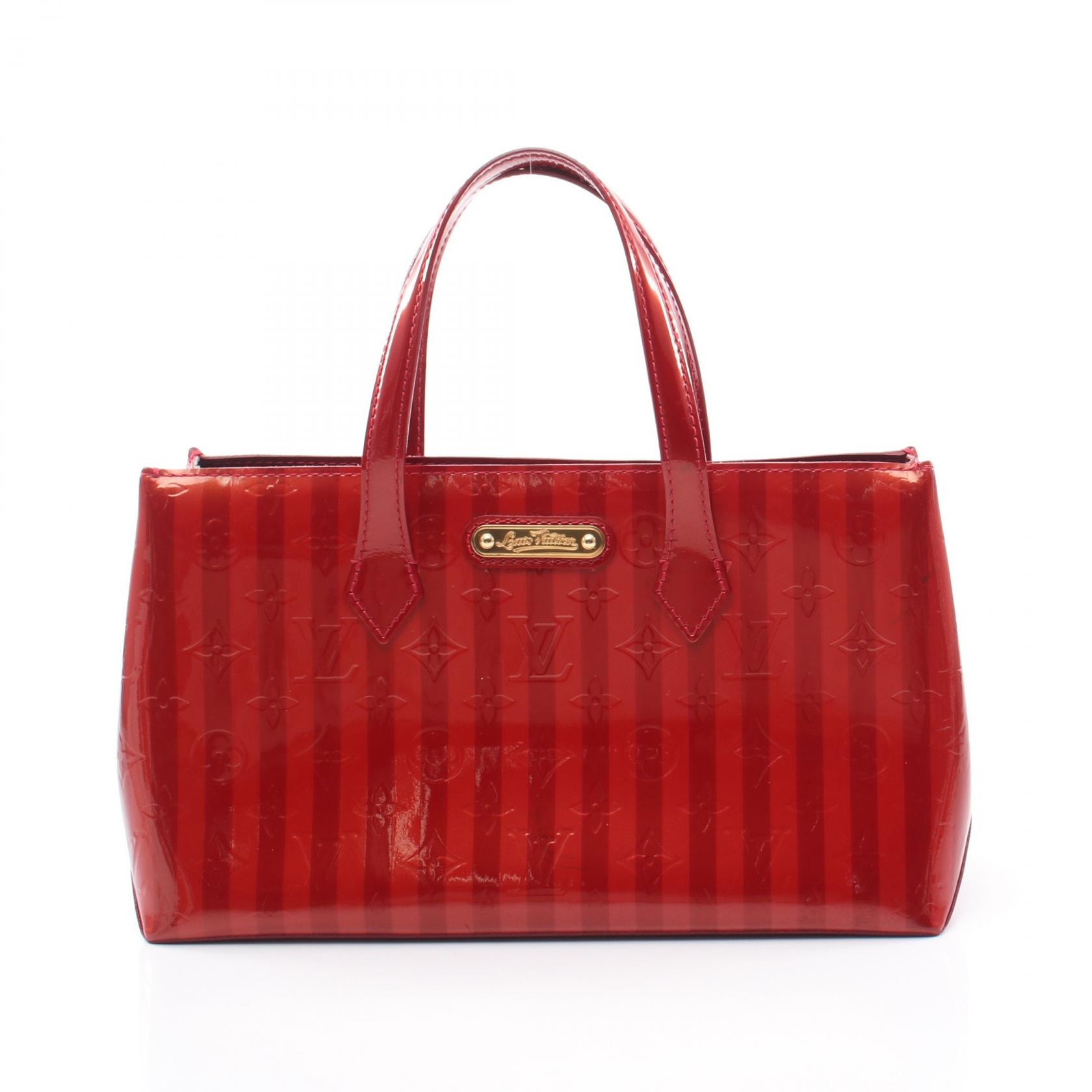 ルイ・ヴィトン LOUIS VUITTON ウィルシャーPM ハンドバッグ バッグ レザー ヴェルニ ポムダムール レディース レッド系 M91702 【中古】