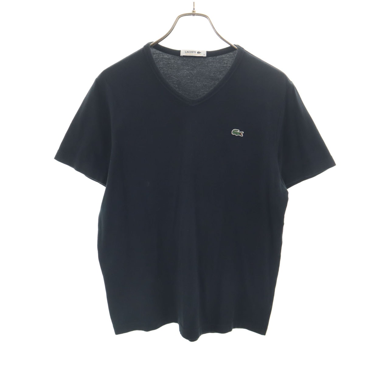 LACOSTE ラコステ 日本製 半袖 Vネック Tシャツ 4 ブラック