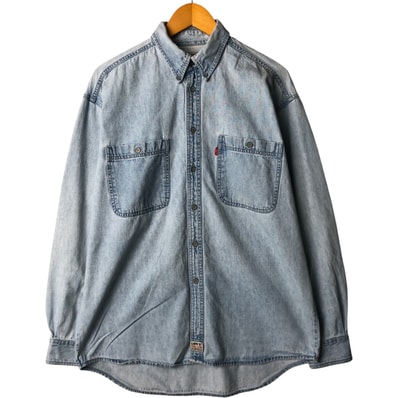 古着 90年代 リーバイス Levi's 長袖 ボタンダウンデニムシャツ メンズM相当 ヴィンテージ/eaa590852