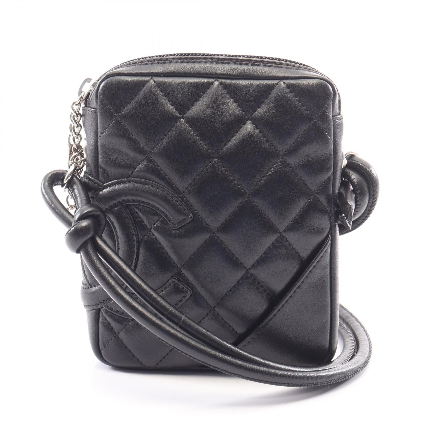 シャネル CHANEL カンボンライン スモール ショルダーバッグ バッグ レザー レディース ブラック系 A25177 【中古】