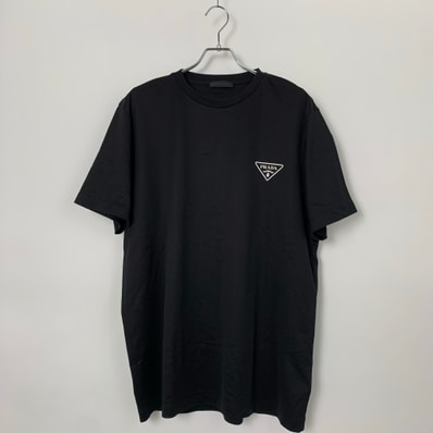 PRADA Triangle Logo T-Shirt "Black"