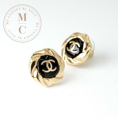 シャネル CHANEL ピアス イヤリング ゴールド ブラック ココマーク