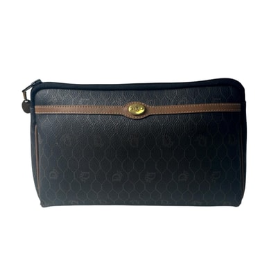 美品 クリスチャンディオール Christian Dior ヴィンテージ ハニカム柄 ポーチ クラッチバッグ レディース