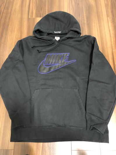 Supreme / Nike® Leather Appliqué Hooded Sweatshirt "Black"