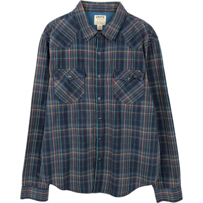古着 リーバイス Levi's AUTHENTIC JEANS WEAR 長袖 ウエスタンシャツ メンズXL相当/eaa666247