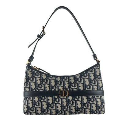 クリスチャンディオール Christian Dior ショルダーバッグ 30モンテーニュ ホーボーミニバッグ キャンバス/レザー ネイビー レディース S2381UTZQ_M928【中古】 z10290