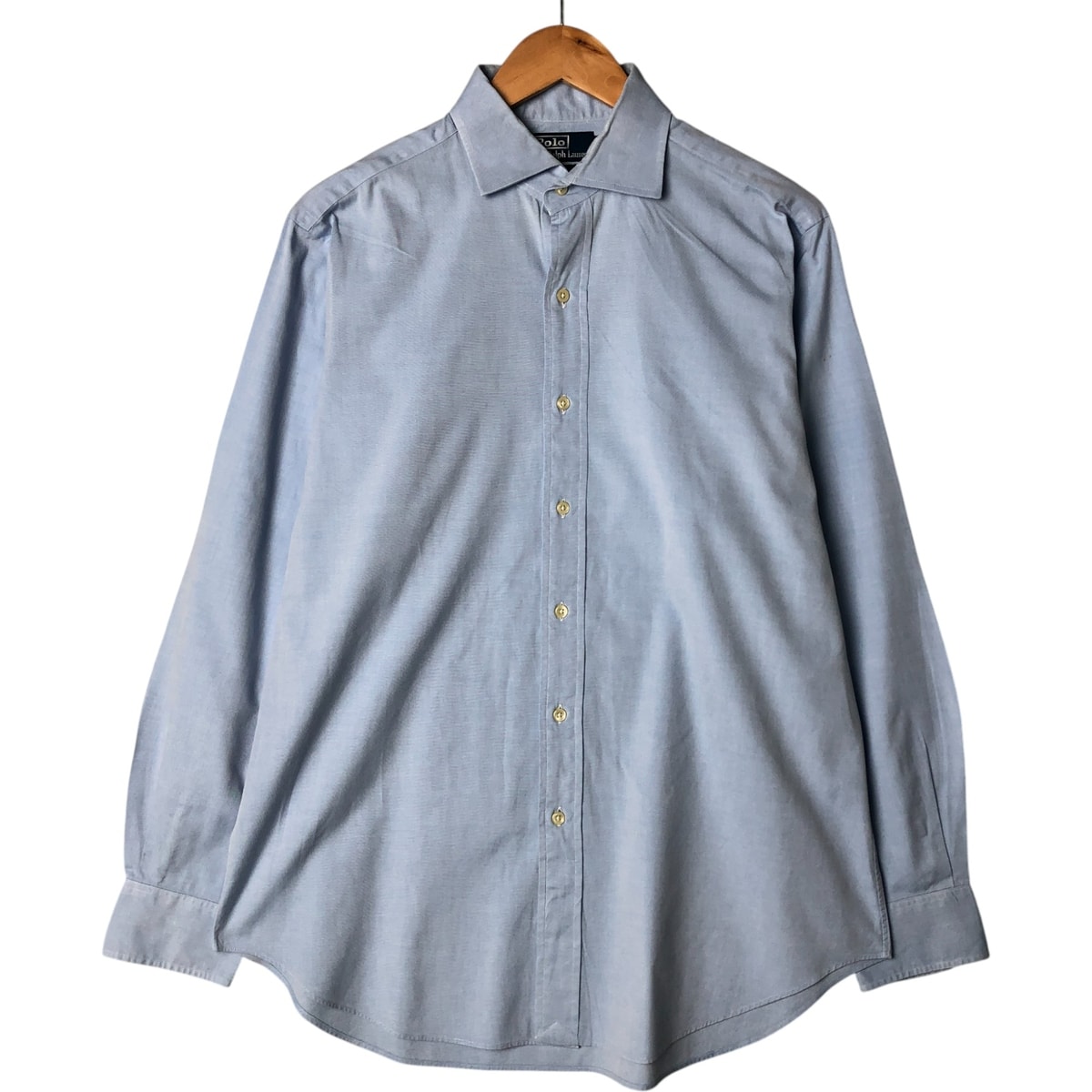 古着 ラルフローレン Ralph Lauren POLO by Ralph Lauren REGENT ワイドカラー 長袖 コットンシャツ メンズL相当/eaa578035