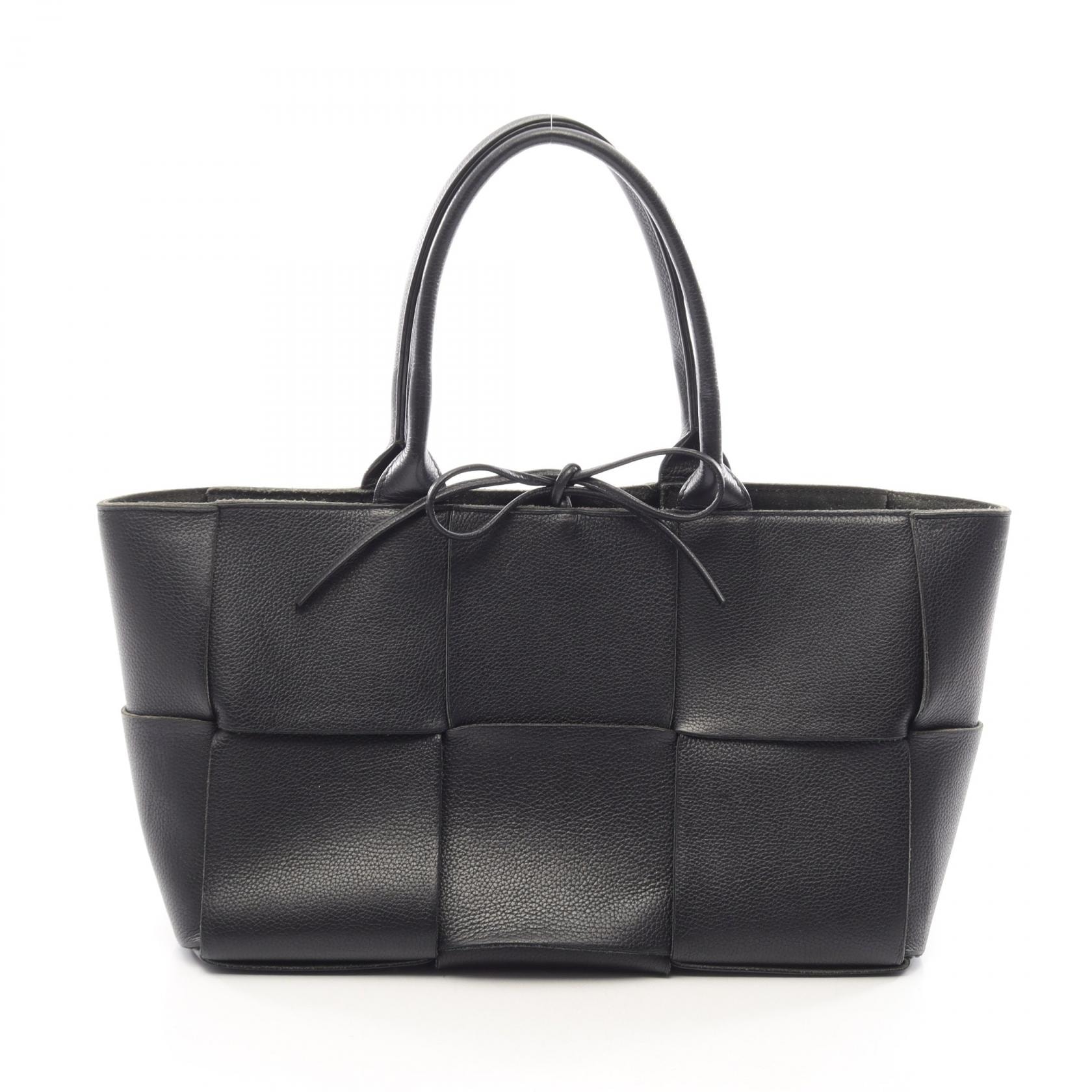 ボッテガヴェネタ BOTTEGA VENETA アルコ マキシイントレチャート トートバッグ バッグ レザー レディース ブラック系 【中古】