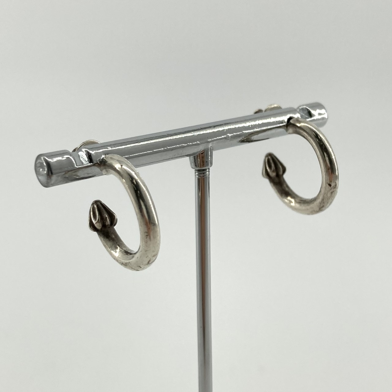 CHROME HEARTS(クロムハーツ) HOOP PLAIN プレーン フープ SV925 ポスト14K ピアス 6.71g シルバー×ゴールド